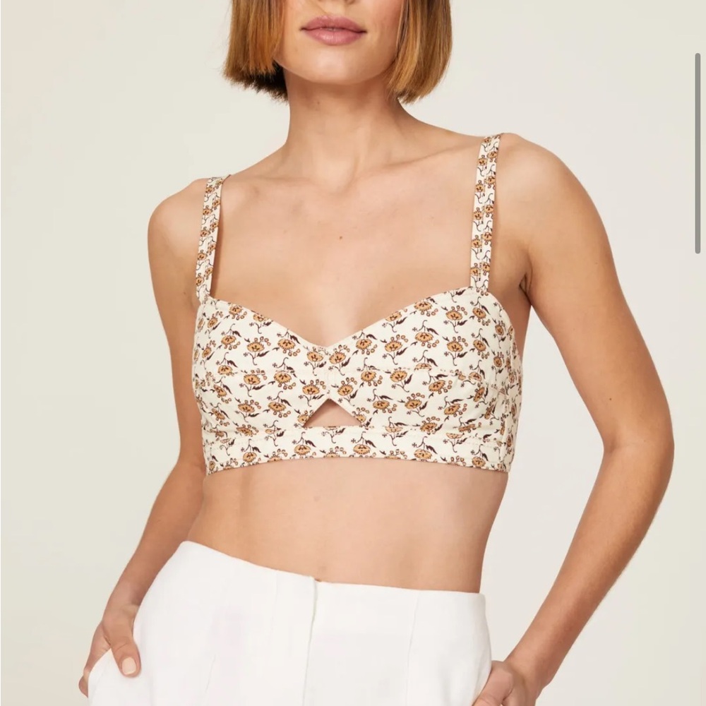 Tory Burch x rent the runway printed bralette top